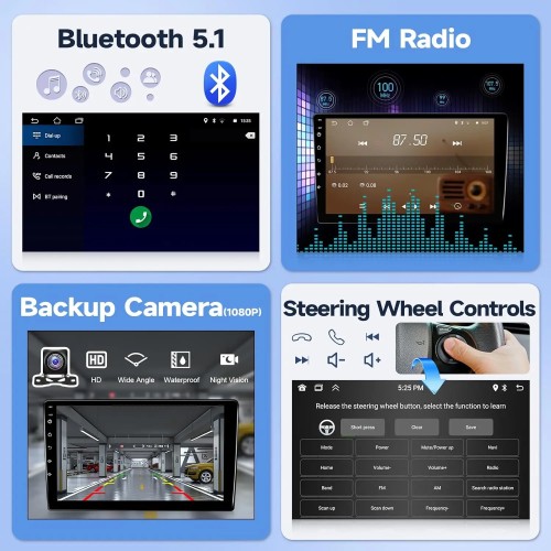 10.1 Inch Wireless Car Stereo for Honda Civic 2006-2011 CarPlay Android Auto Touch Screen Car Radio with Backup Camera GPS WIFI 