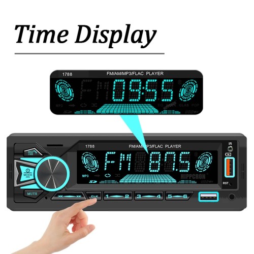 Hippcron Car Radio Stereo 1 din Digital Bluetooth MP3 Player 60Wx4 FM Receiver With Remote Control AUX/USB/TF Card In Dash Kit 