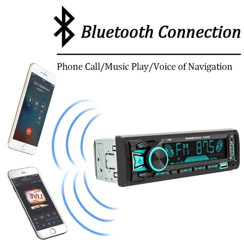 Hippcron Car Radio Stereo 1 din Digital Bluetooth MP3 Player 60Wx4 FM Receiver With Remote Control AUX/USB/TF Card In Dash Kit 
