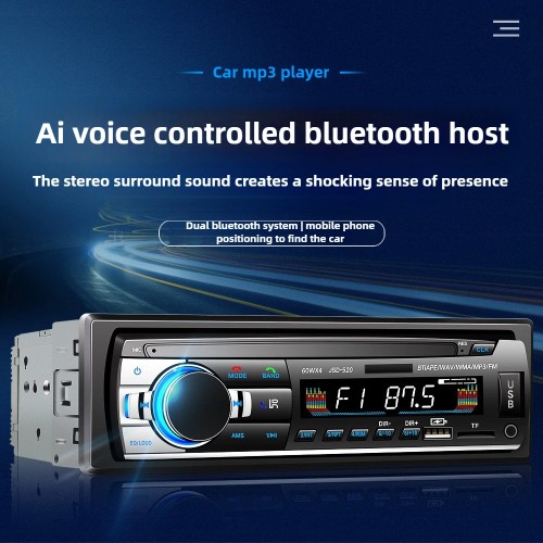 Intelligent Voice Car Radio Stereo Mp3 Player Digital Bluetooth FM Receiver Auto Radio With AUX/USB/TF Card In Dash Kit 