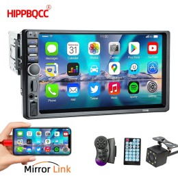 HIPPBQCC Car Radio 7 Inch 1 Din MP5 Multimedia Player Touch Screen FM ISO Power Aux Input Bluetooth USB Mirror Link Universal 