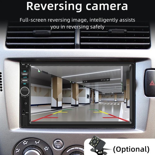 HIPPBQCC Car Radio 7 Inch 1 Din MP5 Multimedia Player Touch Screen FM ISO Power Aux Input Bluetooth USB Mirror Link Universal 