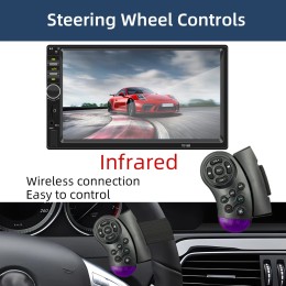 HIPPBQCC Car Radio 7 Inch 1 Din MP5 Multimedia Player Touch Screen FM ISO Power Aux Input Bluetooth USB Mirror Link Universal 