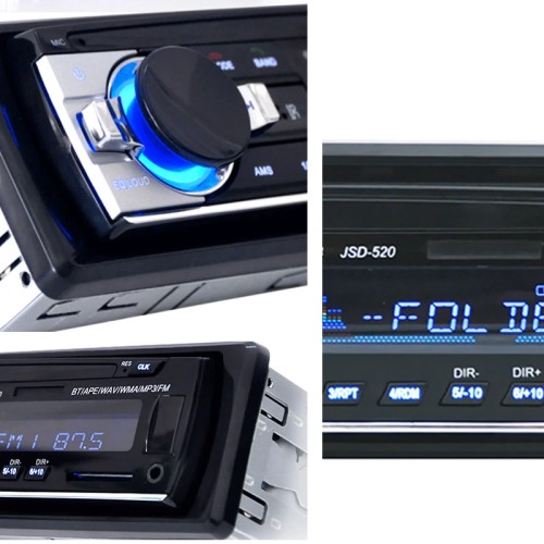Hippcron Car Radio 1din Stereo Multimedia MP3 Player Digital Bluetooth FM Audio Music USB With In Dash AUX Input 