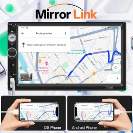 HIPPCRON 7inch Car Radio 2din HD Touch Screen MP5 Player Bluetooth 12V FM ISO Power Aux Input Mirror Link Multimedia Player 
