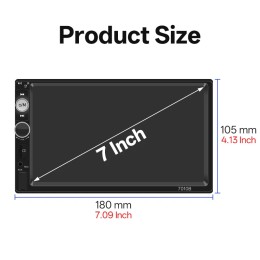 HIPPCRON 7inch Car Radio 2din HD Touch Screen MP5 Player Bluetooth 12V FM ISO Power Aux Input Mirror Link Multimedia Player 