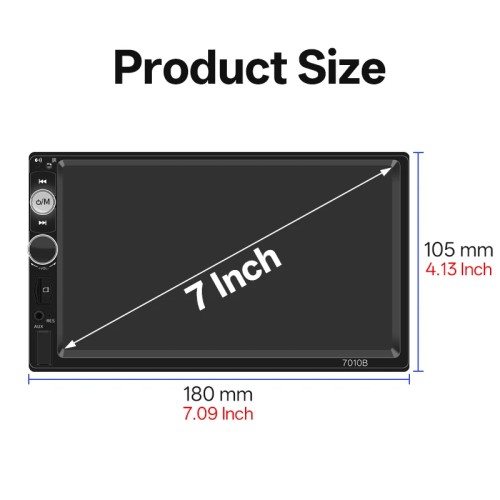 HIPPCRON 7inch Car Radio 2din HD Touch Screen MP5 Player Bluetooth 12V FM ISO Power Aux Input Mirror Link Multimedia Player 