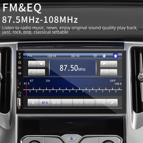 Car Radio 7 Inch 1 Din MP5 Multimedia Player Touch Screen FM ISO Power Aux Input Bluetooth USB Mirror Link Universal Autoradio 