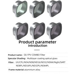 UV CPL NDPL 4 8 16 32 64 Star Night Lens Filters for DJI FPV Combo Drone Filter Set Neutral Density Polar Kit Quadcopter Camera 