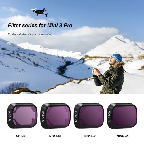 Aluminum Alloy Optical Glass Lens Filter Glass Protection ND16 ND32 ND64 Filters Drone Accessories for DJI Mini 3 Pro 