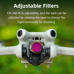 Optical Glass Lens Filter UV/CPL/ND8 PL/16 PL/32 PL/64 PL Drone Camera Lens Filter Adjustable Waterproof for DJI Mini 4 Pro 