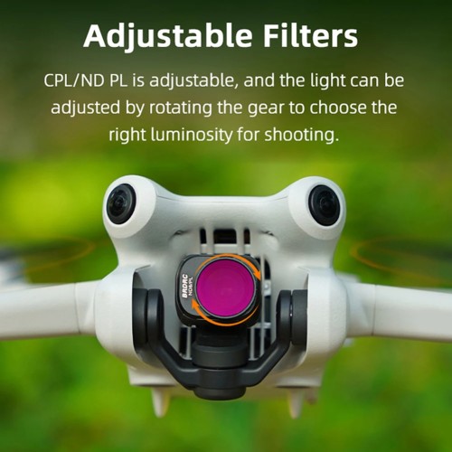 Optical Glass Lens Filter UV/CPL/ND8 PL/16 PL/32 PL/64 PL Drone Camera Lens Filter Adjustable Waterproof for DJI Mini 4 Pro 