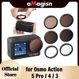 aMagisn ND CPL UV Lens Filter for DJI Action 5 Pro,Press Quick Mount Filters for Osmo Action5 Pro / Action 4 3 Lens Accessories 