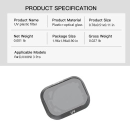 DIY Drone Filter For DJI Mini 3 Pro Camera Lens Filters Kit UV CPL ND 6/16/32 Mini 3 Optical Glass Lens Drone Accessories 