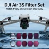 RCSTQ Lens Filter For DJI Air 3S UV/CPL/LPR/ND8/ND16/ND32/ND64 Multifunction Drone-Specific Filter Set Optical Glass Accessories 