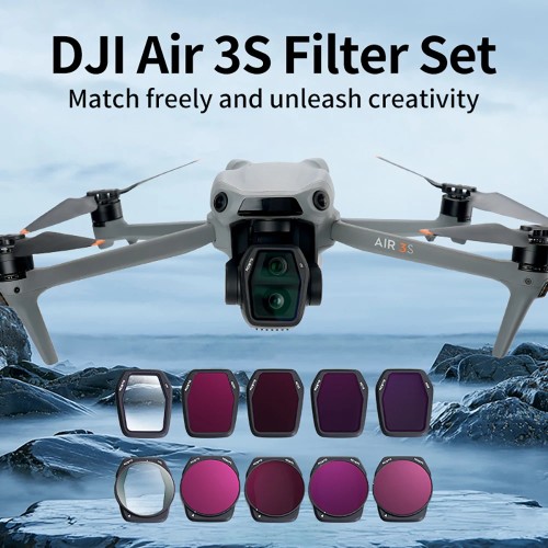 RCSTQ Lens Filter For DJI Air 3S UV/CPL/LPR/ND8/ND16/ND32/ND64 Multifunction Drone-Specific Filter Set Optical Glass Accessories 