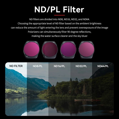 RCSTQ Lens Filter For DJI Air 3S UV/CPL/LPR/ND8/ND16/ND32/ND64 Multifunction Drone-Specific Filter Set Optical Glass Accessories 