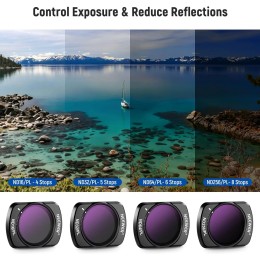 NEEWER Magnetic ND/CPL Filter Set For DJI OSMO Pocket 3 Creator Combo Accessories, Action Camera Neutral Density Filters 