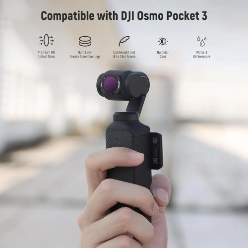 NEEWER Magnetic ND/CPL Filter Set For DJI OSMO Pocket 3 Creator Combo Accessories, Action Camera Neutral Density Filters 