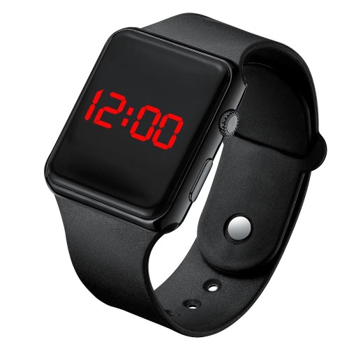 Fashion Sport Digital Watch Women Men Square LED Watches Silicone Belt Electronic Women Digital Watches Clock Montre Femme -  