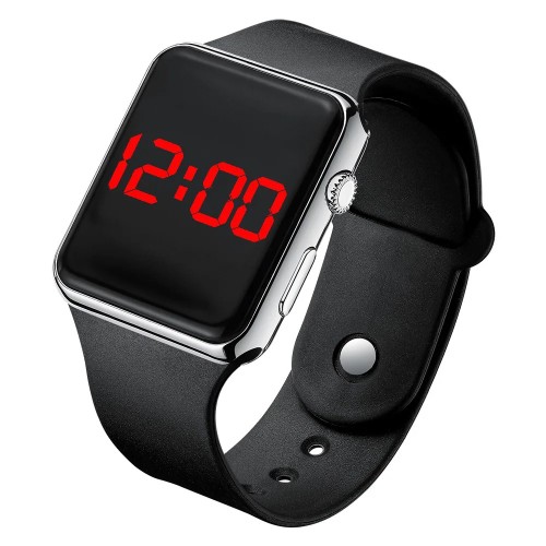 Fashion Sport Digital Watch Women Men Square LED Watches Silicone Belt Electronic Women Digital Watches Clock Montre Femme -  
