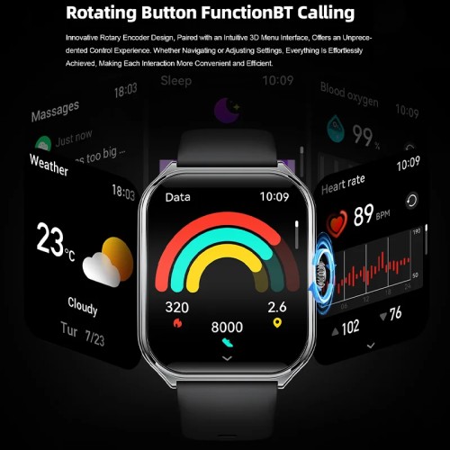 New Ultra Thin Smart Watch men 1.96" AMOLED HD Pixel Display Always Show Time BT Call Reminder Smartwatch Ladies For Android iOS -  44