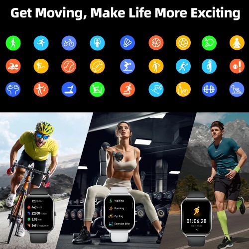 New Ultra Thin Smart Watch men 1.96" AMOLED HD Pixel Display Always Show Time BT Call Reminder Smartwatch Ladies For Android iOS -  44