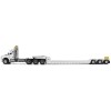 Kenworth T880 SBFA Tridem Truck with Trail King HDG Lowboy Trailer White 'Transport Series' 1/50 Diecast Model by Diecast Masters