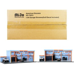 'Garage Diorama Gulf Oil' Diorama with Decals for 1/64 Scale Models by American Diorama