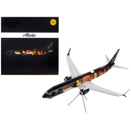 Boeing 737-900ER Commercial Aircraft with Flaps Down 'Alaska Airlines - Our Commitment' Black with Graphics 'Gemini 200' Series 1/200 Diecast Model Airplane by GeminiJets