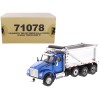 Kenworth T880S SFFA Tandem Axle with Pusher Axle OX Stampede Dump Truck Blue and Chrome 'Transport Series' 1/50 Diecast Model by Diecast Masters