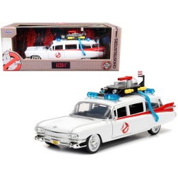 1959 Cadillac Ambulance Ecto-1 White 'Ghostbusters' Movie 'Hollywood Rides' Series 1/24 Diecast Model Car by Jada