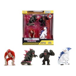 Set of 4 Diecast Figures 'Godzilla x Kong: The New Empire' (2024) Movie 'Metalfigs' Series Diecast Models by Jada