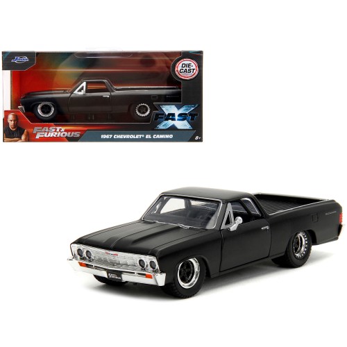 1967 Chevrolet El Camino Matt Black 'Fast & Furious' Series 1/32 Diecast Model Car by Jada