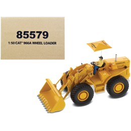CAT Caterpillar 966A Wheel Loader Yellow with Operator 'Vintage Series' 1/50 Diecast Model by Diecast Masters
