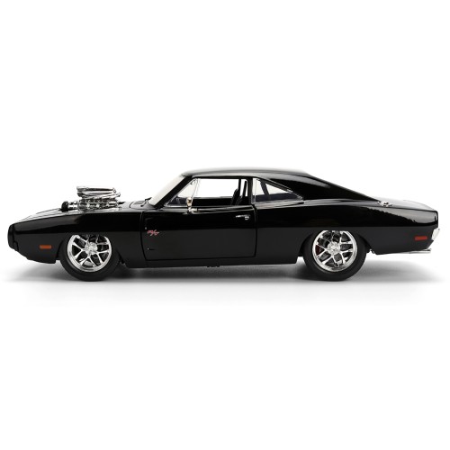 1970 Dodge Charger R/T Black 'Furious 7' (2015) Movie 'Fast & Furious' Series 1/24 Diecast Model Car by Jada