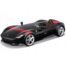 Ferrari Monza SP1 Black Metallic with Red Stripes 'Race & Play' Series 1/24 Diecast Model Car by Bburago