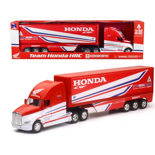 Kenworth Semi-Truck Red and White 'Team Honda HRC' 1/32 Diecast Model by New Ray