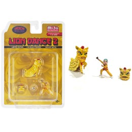 'Lion Dance 2' 4 piece Diecast Figure Set (1 Figures 1 Lion 2 Accessories) Limited Edition to 2400 pieces Worldwide for 1/64 Scale Models by American Diorama