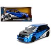 Brian's Subaru Impreza WRX STI Blue and Silver with Carbon Hood 'Fast & Furious' Movie 1/24 Diecast Model Car by Jada