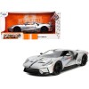 2017 Ford GT #17 Silver Metallic with Black Stripes 'Ford Performance' 'Bigtime Muscle' Series 1/24 Diecast Model Car by Jada