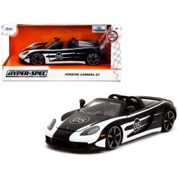 Porsche Carrera GT Convertible #05 Black with White Graphics 'Hyper-Spec' Series 1/24 Diecast Model Car by Jada