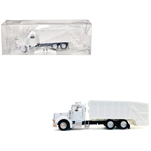 Peterbilt 367 Garbage Truck White 1/87 (HO) Plastic Model Car by Promotex