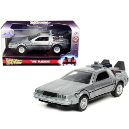 DeLorean DMC (Time Machine) Brushed Metal 'Back to the Future Part I' (1985) Movie 'Hollywood Rides' Series 1/32 Diecast Model Car by Jada