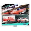 1993 Ford SVT Mustang Cobra #17 with Enclosed Car Trailer 'Eibach' White with Red Stripes 'Tow & Go' Series 1/64 Diecast Model Cars by Maisto
