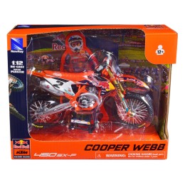 KTM 450 SX-F Motorcycle #2 Cooper Webb 'Red Bull KTM Factory Racing' 1/12 Diecast Model by New Ray