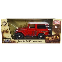 Toyota FJ40 Land Cruiser Red with White Top (Rusted Version) 'For Sale' Series 1/24 Diecast Model Car by Motormax