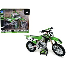 Kawasaki KX450SR Dirt Bike Motorcycle #21 Jason Anderson Green and Black 'Kawasaki Racing Team' 1/12 Model by New Ray