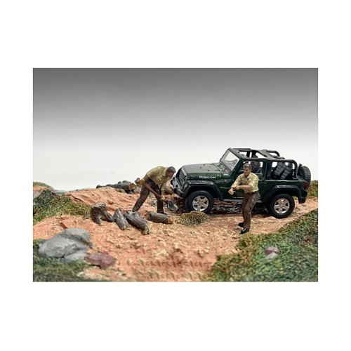 '4X4 Mechanics' 2 Piece Diecast Figure Set 2 for 1/43 Scale Models by American Diorama