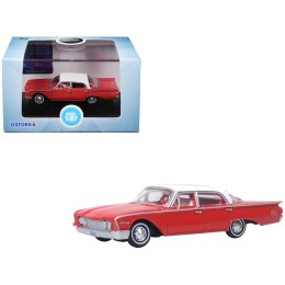 1960 Ford Fairlane Sedan 500 Monte Carlo Red with Corinthian White Top and Interior 1/87 (HO) Scale Diecast Model Car by Oxford Diecast